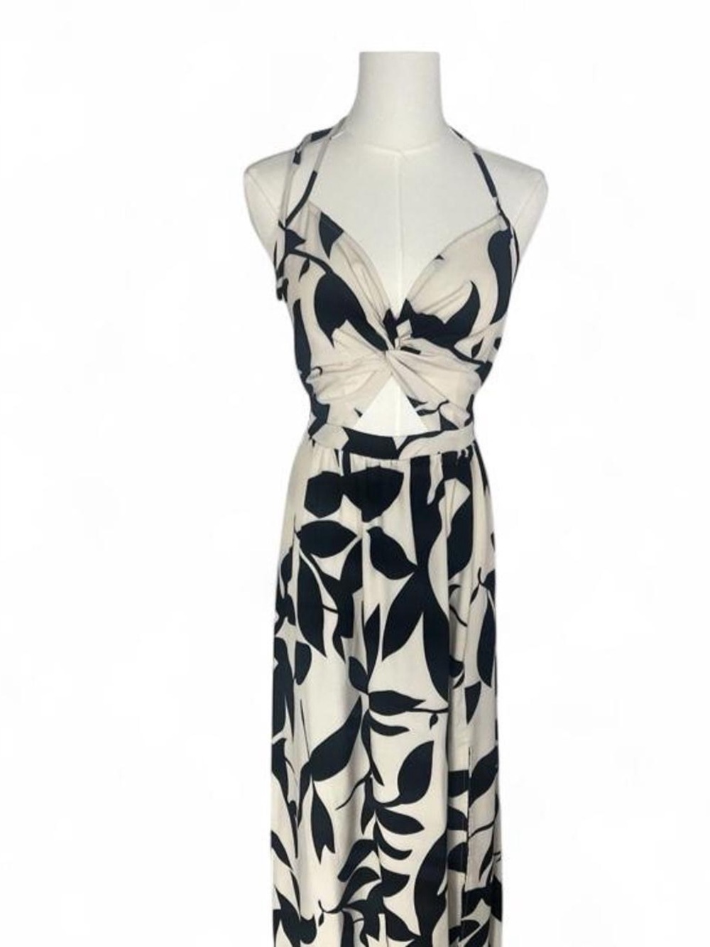YOZY Lot of 2 Halter Cutout Backless Tropical Maxi Dresses M US 6